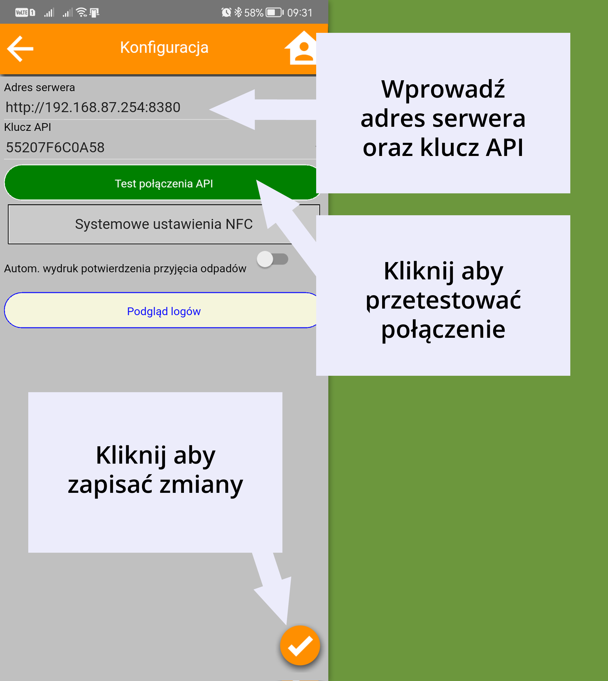 konfiguracja wprowadzenie adresu