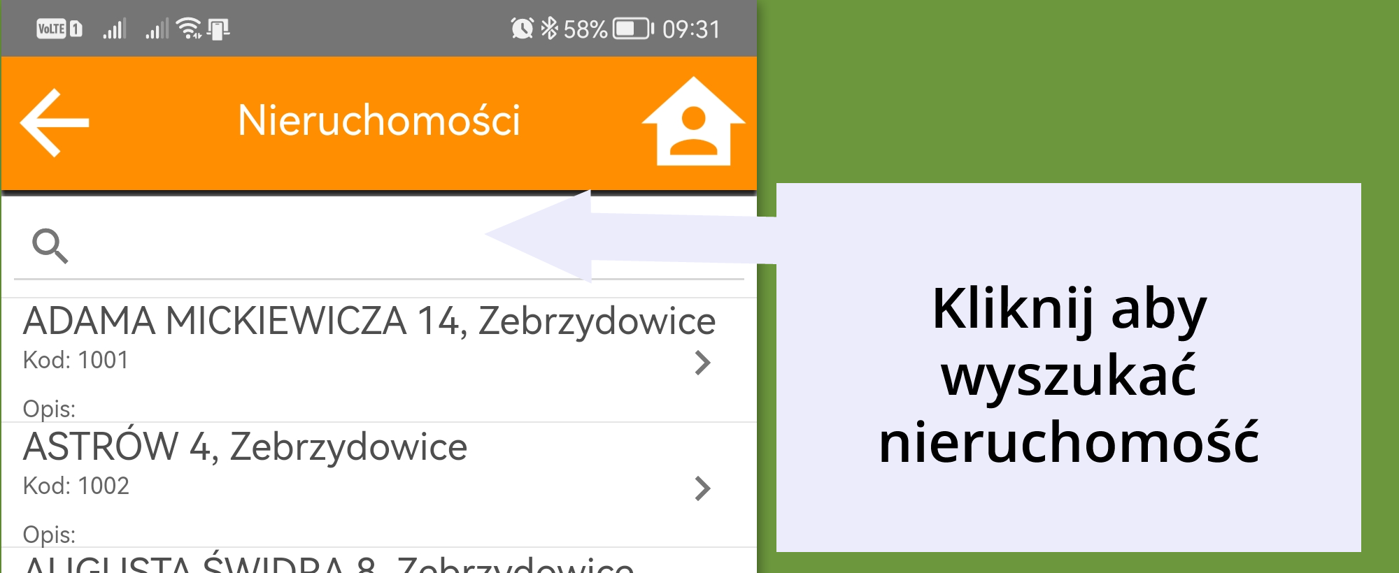 lista nieruchomości- wyszukiwanie